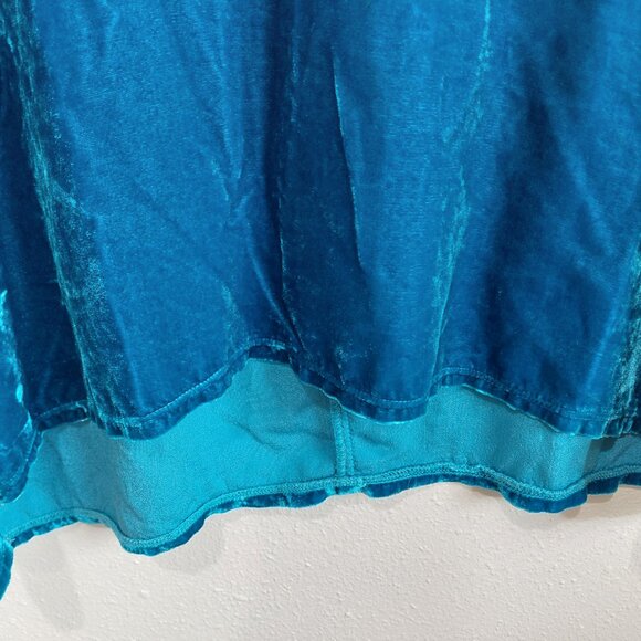 Johnny Was Dark Blue Velvet Top Tunic Rayon Silk Size Medium - Picture 3 of 9